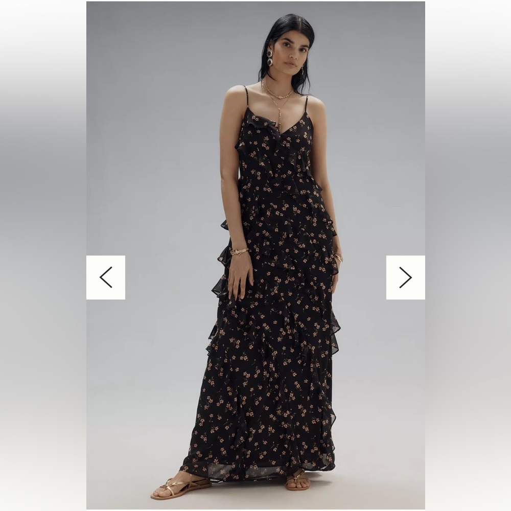 NWOT AFRM Ilaria Sweetheart Ruched Mesh Maxi Dress
